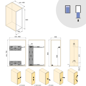 Carrello estraibile Harmony con chiusura soft