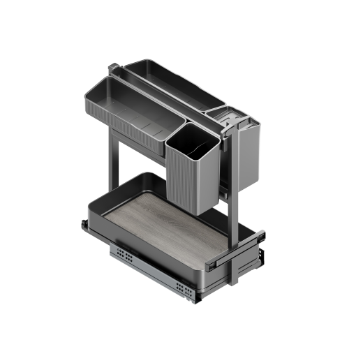 Carrello estraibile con cestelli e accessori Harmony con chiusura soft