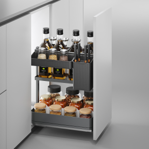 Carrello estraibile con cestelli e accessori Harmony con chiusura soft