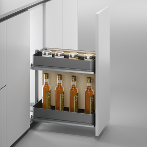 Carrello estraibile con cestelli e portapane Harmony con chiusura soft