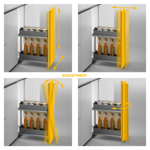 Carrello estraibile con cestelli e portapane Harmony con chiusura soft
