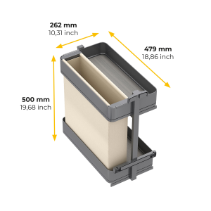 Carrello estraibile con cestelli e portapane Harmony con chiusura soft