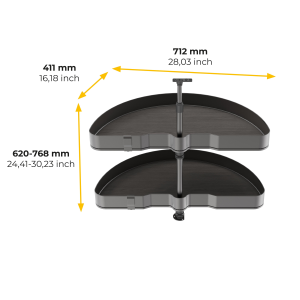 Coppia di cestelli girevoli Harmony semicircolare