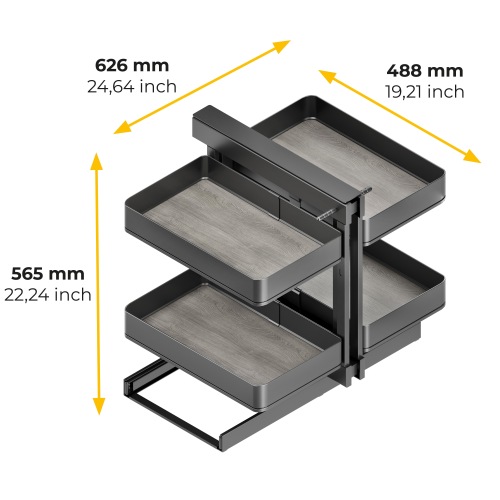 Sistema angolare articolato estraibile Harmony per mobile da cucina