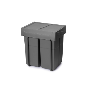Pattumiere per raccolta differenziata Recycle per cucina, 2 x 25 L, fissaggio inferiore, estrazione manuale