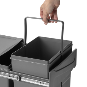 Pattumiere per raccolta differenziata Recycle per cucina, 2 x 25 L, fissaggio inferiore, estrazione manuale