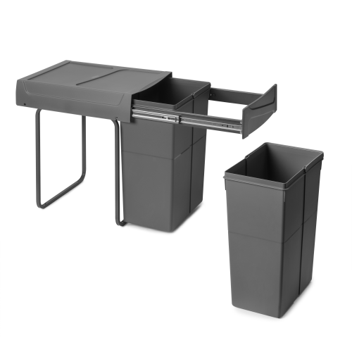 Pattumiere per raccolta differenziata Recycle per cucina, 2 x 25 L, fissaggio inferiore, estrazione manuale