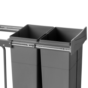 Pattumiere per raccolta differenziata Recycle per cucina, 2 x 25 L, fissaggio inferiore, estrazione manuale