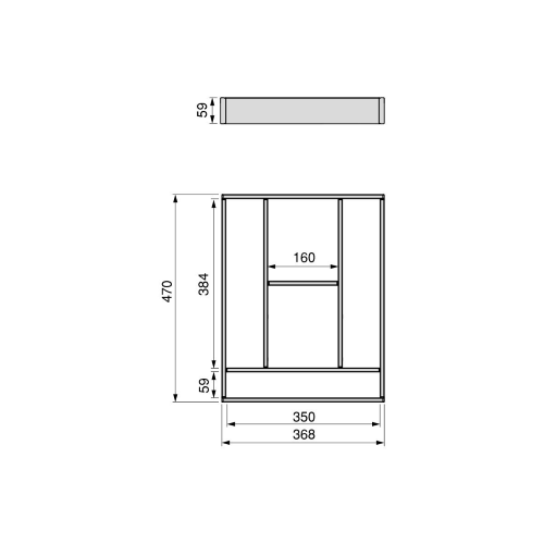 Organizzatore per cassetti Alumount 450x500