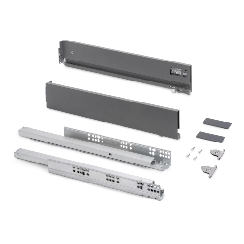 Cassetto esterno Vertex, 40kg, altezza 93mm e regolazione 3D per pannello da 18mm