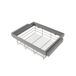 Kit cassetto in filo metallico e telaio regolabile Quartz per armadi, chiusura ammortizzata e estrazione totale