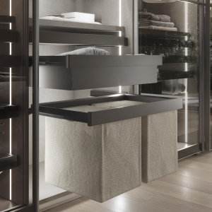 Kit cassetto metallico e telaio regolabile Quartz per armadi, chiusura ammortizzata e estrazione totale