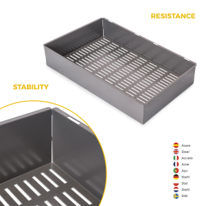 Kit cassetto metallico e telaio regolabile Quartz per armadi, chiusura ammortizzata e estrazione totale