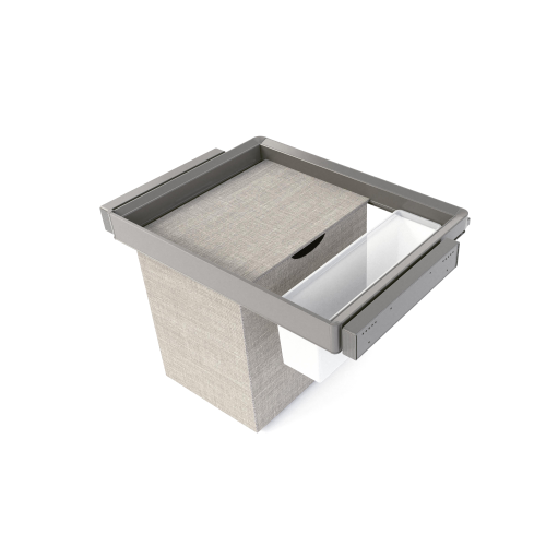 Kit di ripiano ausiliario, cestello e telaio regolabile Quartz per armadi, chiusura ammortizzata e estrazione totale