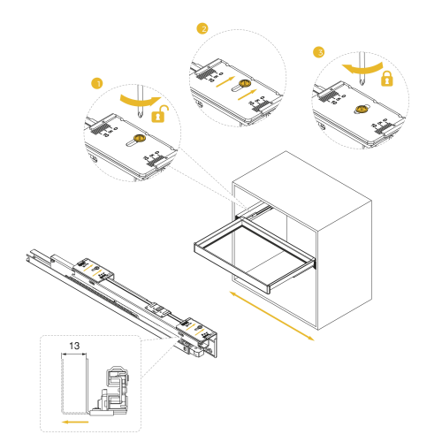 Kit di ripiano ausiliario, cestello e telaio regolabile Quartz per armadi, chiusura ammortizzata e estrazione totale