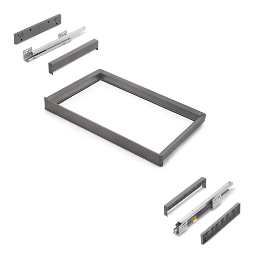 Telaio con guide a estrazione totale e chiusura morbida per accessori per armadi Quartz