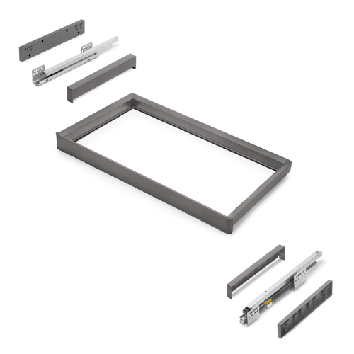 Telaio con guide a estrazione totale e chiusura morbida per accessori per armadi Quartz
