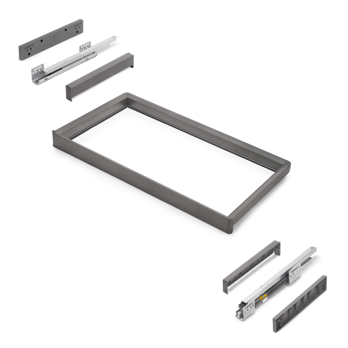 Telaio con guide a estrazione totale e chiusura morbida per accessori per armadi Quartz
