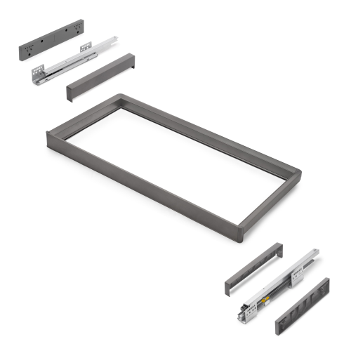 Telaio con guide a estrazione totale e chiusura morbida per accessori per armadi Quartz