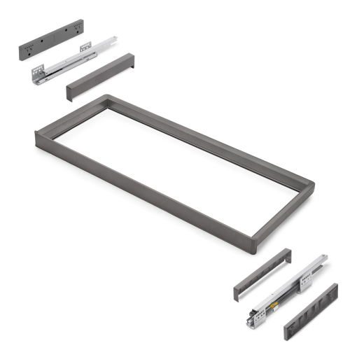Telaio con guide a estrazione totale e chiusura morbida per accessori per armadi Quartz