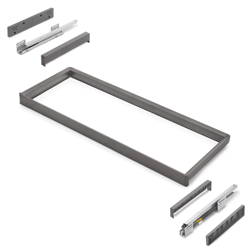 Telaio con guide a estrazione totale e chiusura morbida per accessori per armadi Quartz