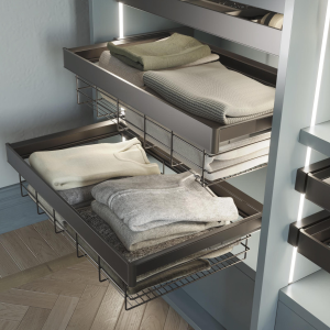 Cassetto in filo metallico per armadi e cabine armadio Quartz