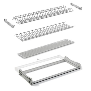 COMPAGNUCCI STORE Kit SCOLAPIATTI Completo di Griglie Art 051, Telaio Regolabile Art 159, STAFFE di Supporto E PIATTINO RACCOGLIGOCCE A Scorrimento