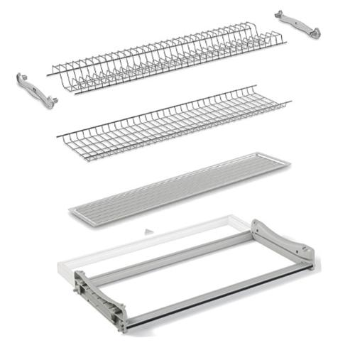 COMPAGNUCCI STORE Kit SCOLAPIATTI Completo di Griglie Art 051, Telaio Regolabile Art 159, STAFFE di Supporto E PIATTINO RACCOGLIGOCCE A Scorrimento